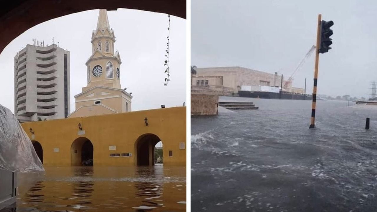 Sitios emblemáticos como la Torre del Reloj están inundados