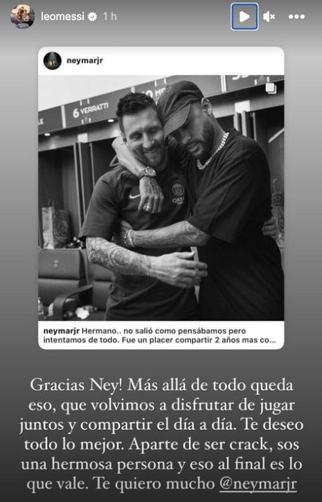 El mensaje de Messi a Neymar