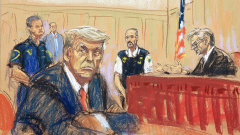 Ilustraciones Donald Trump  juzgado