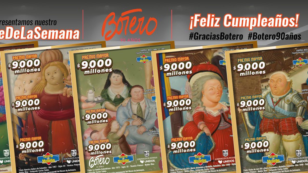 A raíz de su cumpleaños, la Lotería de Medellín expidió 11 billetes con las obras más destacadas del artista paisa.