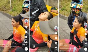 Luisa Rojas, pedalista en la Vuelta a Colombia