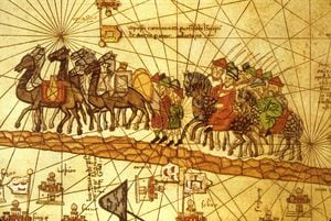 Nacido en Venecia en 1254, Marco Polo recorrió la Ruta de la Seda, una ruta comercial medieval que conectaba Europa con Asia, entre 1271 y 1295.. (Photo by MPI/Getty Images)