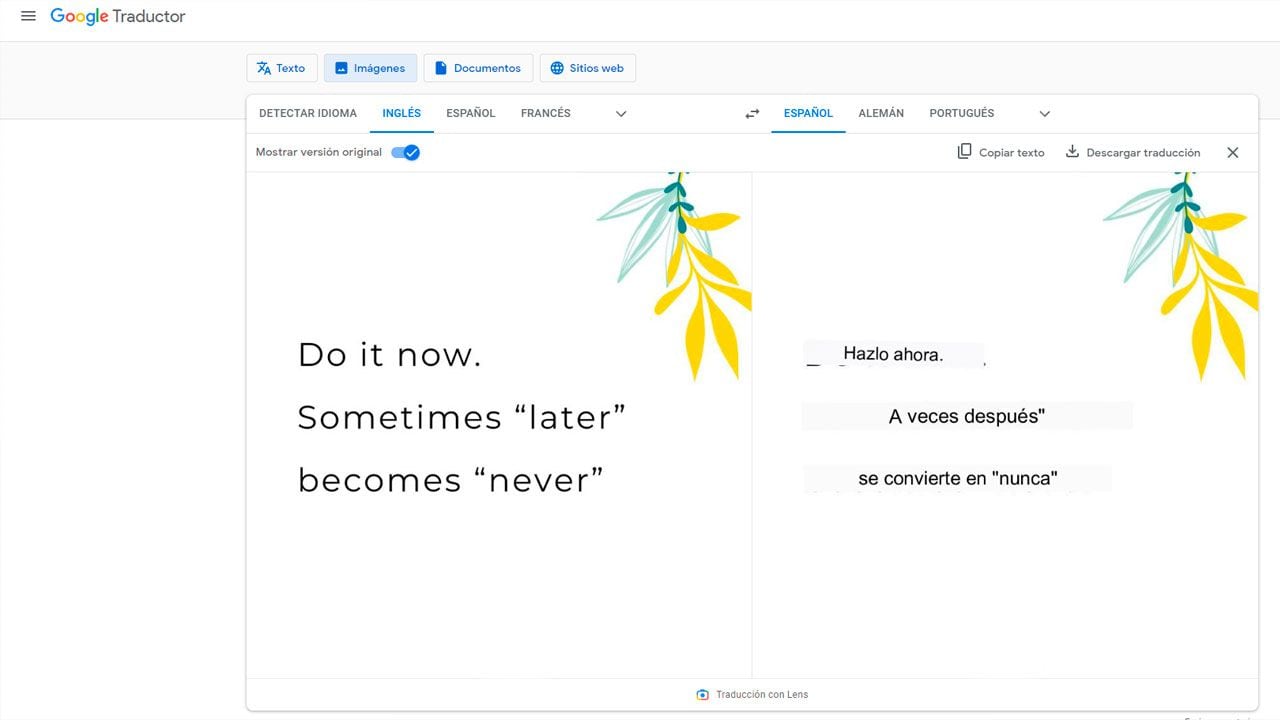 Google traductor ya permite traducir textos en imágenes, desde un PC