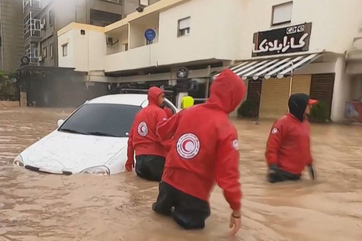 Inundaciones en Libia
