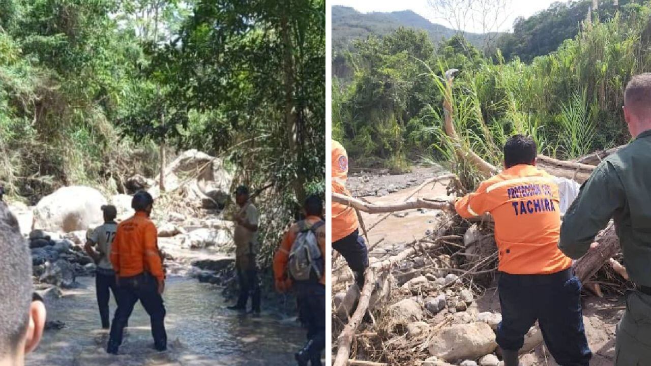 Búsqueda de dos jóvenes desaparecidos en Táchira tras creciente de quebrada. Ocho más han sido hallados sin vida.