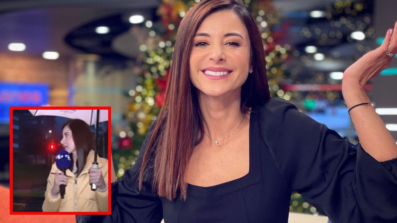 La presentadora se pegó lavada en plena transmisión de Noticias Caracol.
