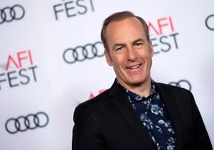 (FILES) In this file photo actor Bob Odenkirk attends The Disaster Artist Centerpiece Gala Presentation during AFI Film Festival, on November 12, 2017, in Hollywood, California. - Actor Bob Odenkirk was rushed to hospital after collapsing on the set of popular television drama "Better Call Saul" in New Mexico, US media reported. Odenkirk, 58, was filming the final season of the show in which he plays luckless protagonist Jimmy McGill, a small-time lawyer and conman who transitions to an eventually prominent defense attorney under the name Saul Goodman. Entertainment publication TMZ said Odenkirk "went down" on set July 27, 2021 and was "immediately surrounded by crew members who called an ambulance". (Photo by VALERIE MACON / AFP)