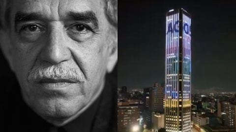Homenaje a Gabriel García Márquez en la Torre Colpatria de Bogotá: imágenes de su obra póstuma iluminan el edificio