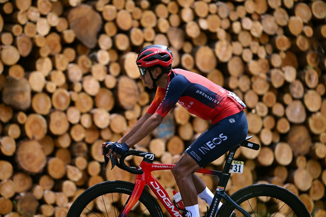 LE COTEAU, FRANCE - JUNE 06: Egan Bernal of Colombia and Team INEOS Grenadiers competes during the 75th Criterium du Dauphine 2023, Stage 3 a 194.1km stage from Monistrol-sur-Loire to Le Coteau / #UCIWT / on June 06, 2023 in Le Coteau, France. (Photo by Dario Belingheri/Getty Images)
