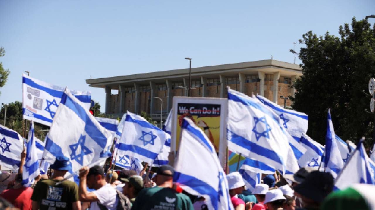 Manifestación contra el primer ministro de Israel, Benjamin Netanyahu, y la reforma judicial de su gobierno.