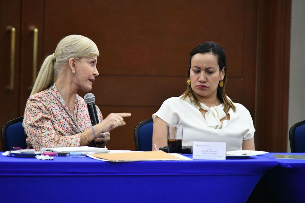 Dilian Francisca Toro y la ministra de Salud Carolina Corcho.