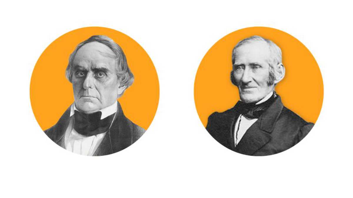Los abogados de Mundrucu: Daniel Webster (izquierda) y David Lee Child (derecha)