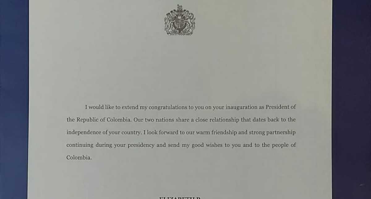 Carta reina Isabel II al presidente Gustavo Petro
