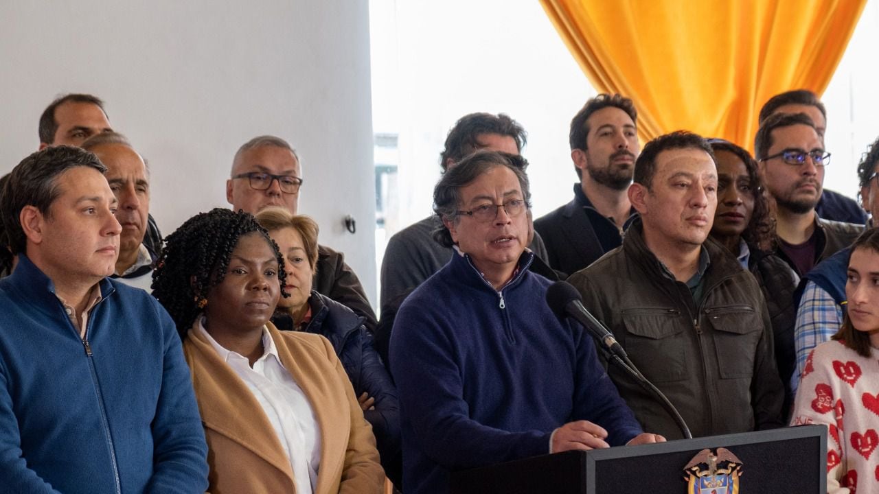 El presidente Gustavo Petro junto con sus ministros anuncia las medidas que se tomarán en Nariño.