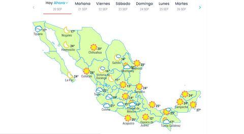 En entidades del noroeste y occidente de México, se pronostican chubascos con lluvias puntuales fuertes, descargas eléctricas y rachas de viento de hasta 40 km/h, durante las próximas tres horas.
