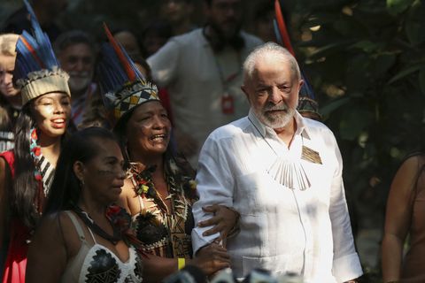 Luiz Inácio Lula da Silva durante una gira de campaña en el Amazonas.