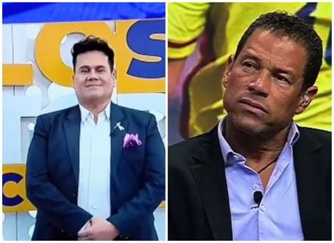 Ariel Osorio, presentador de Lo sé todo, y el exfutbolista Óscar Córdoba.