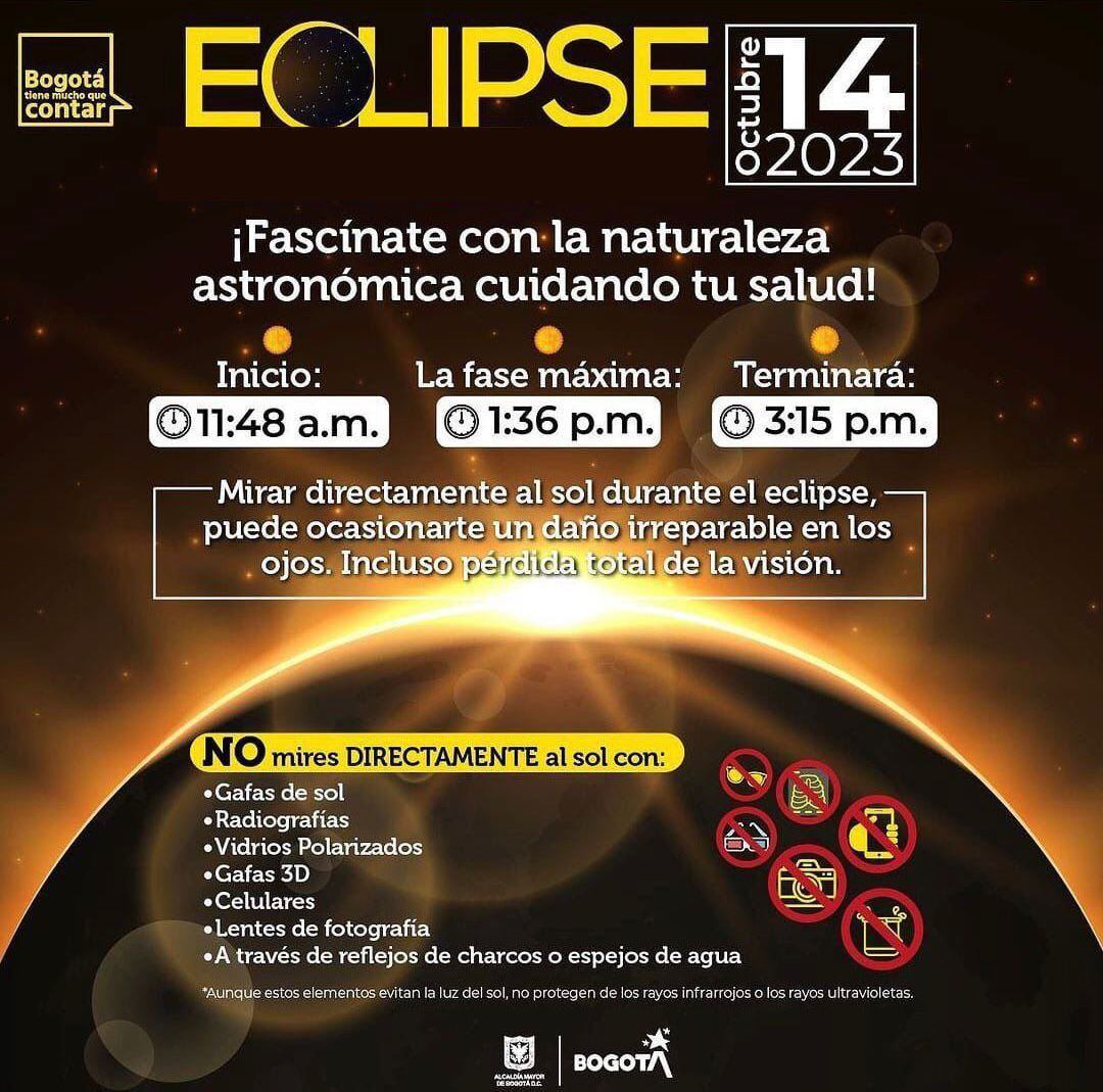 Así se verá el eclipse en Bogotá.