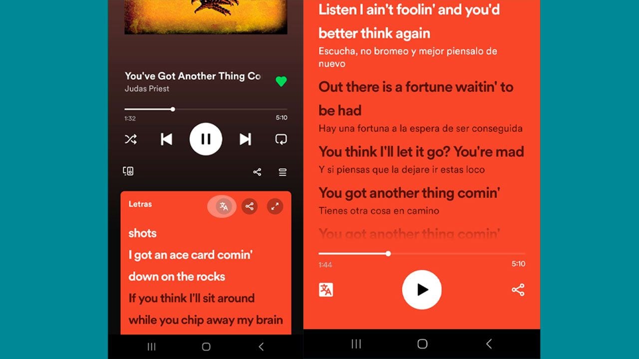 Spotify permite traducir las letras de las canciones.