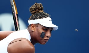 (FILES) In this file photo taken on August 08, 2022 Serena Williams of the United States serves against Nuria Parrizas Diaz of Spain during the National Bank Open, part of the Hologic WTA Tour, at Sobeys Stadium in Toronto, Ontario, Canada. Serena Williams announced on August 9, 2022 the countdown to her retirement had begun from tennis after a career which brought her 23 Grand Slam singles titles.
Vaughn Ridley / GETTY IMAGES NORTH AMERICA / AFP