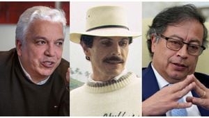 Carlos Alonso Lucio, Carlos Pizarro y Gustavo Petro.