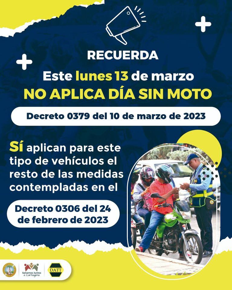 Día sin moto en Cartagena fue suspendido