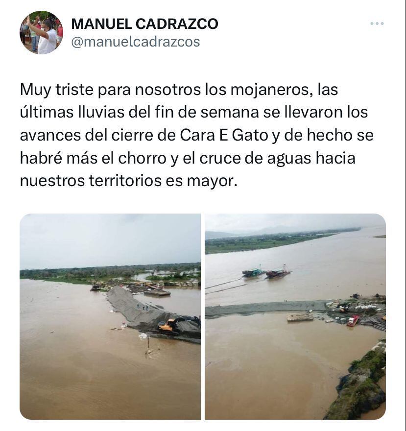 Alcalde de San Benito Abad se pronuncia en Twitter.