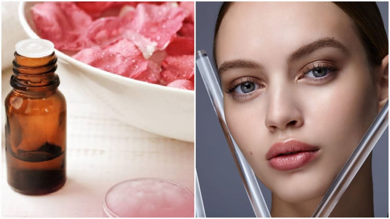 Agua de rosas con propiedades para el cuidado de la piel.