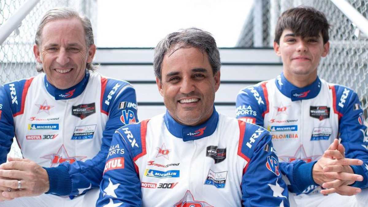 Henrik Hedman, Juan Pablo Montoya y Sebastián Montoya, pilotos del equipo Dragonspeed