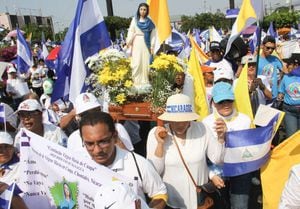 Se llevaron a cabo las celebraciones católicas en Nicaragua pese a las prohibiciones Foto: AFP.