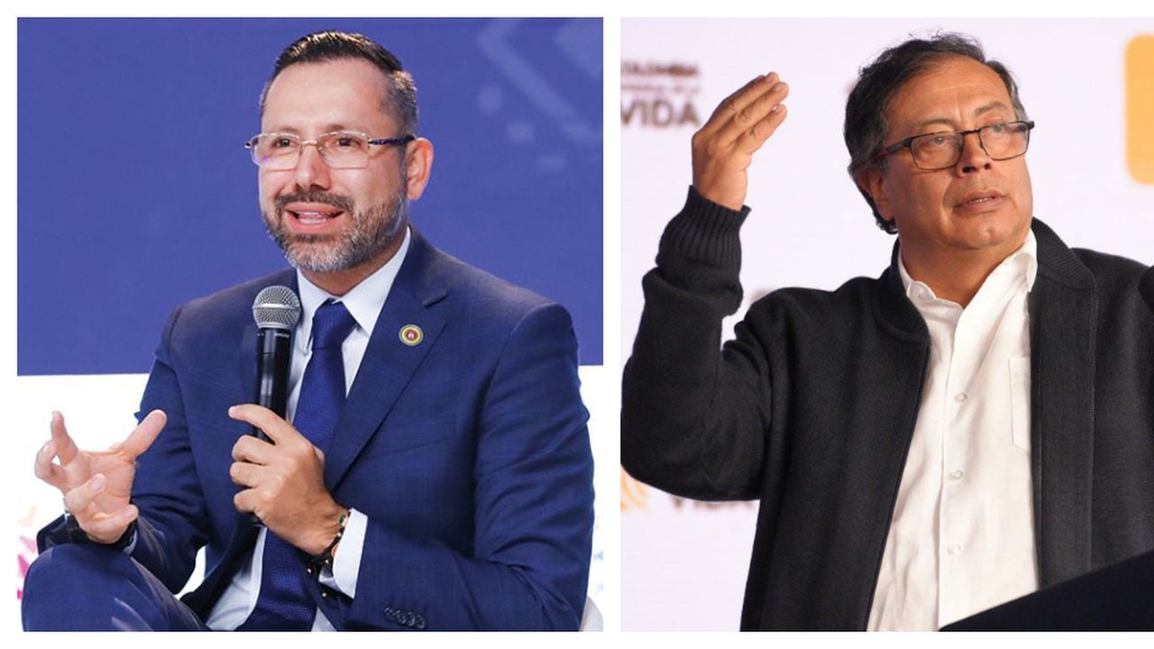 El alcalde de Bucaramanga, Jaime Andrés Beltrán, y el presidente Gustavo Petro