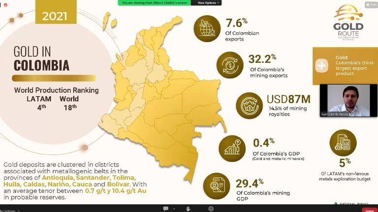 Colombia es el cuarto productor de oro en América Latina.