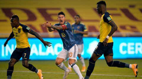 Imagen del partido entre Ecuador y Colombia por las clasificatorias a 2022