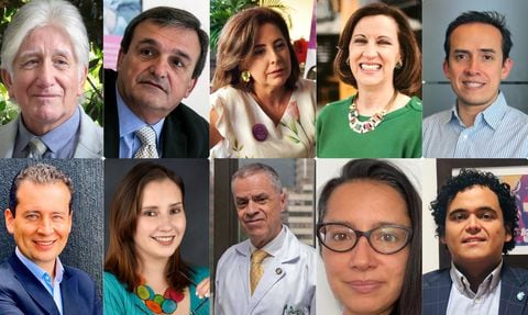 Collage de fotografías científicos y científicas, expertas en el cuidado, médicos y médicas especialistas y representante del gobierno sobre la discusión del Alzheimer.