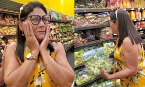 La mujer quedó atónita al entrar al supermercado