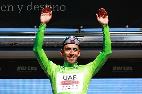 Juan Sebastián Molano con la camiseta verde de los puntos, tras la segunda etapa de la Vuelta a Burgos 2023