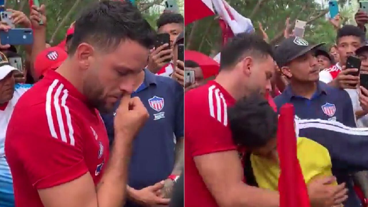 Sebastián Viera se despidió de los aficionados de Junior con lágrimas.
