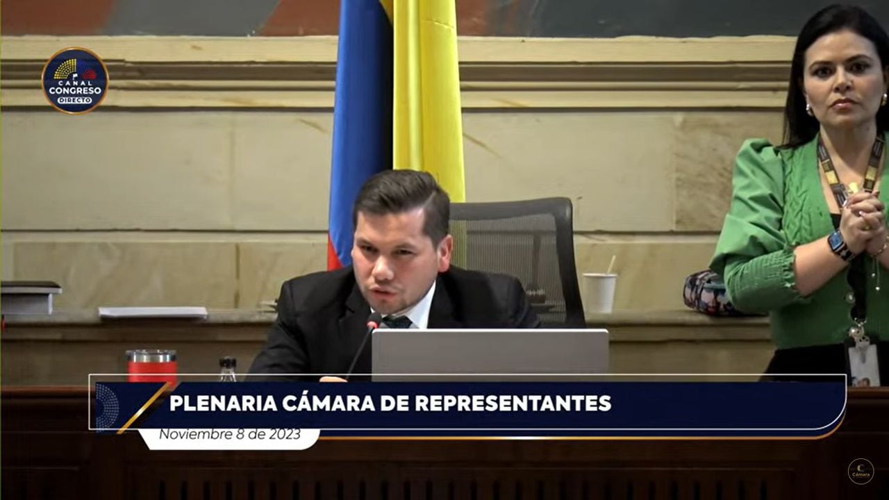 Presidente de la Cámara de Representantes, Andrés Calle, en el debate de la reforma a la salud.