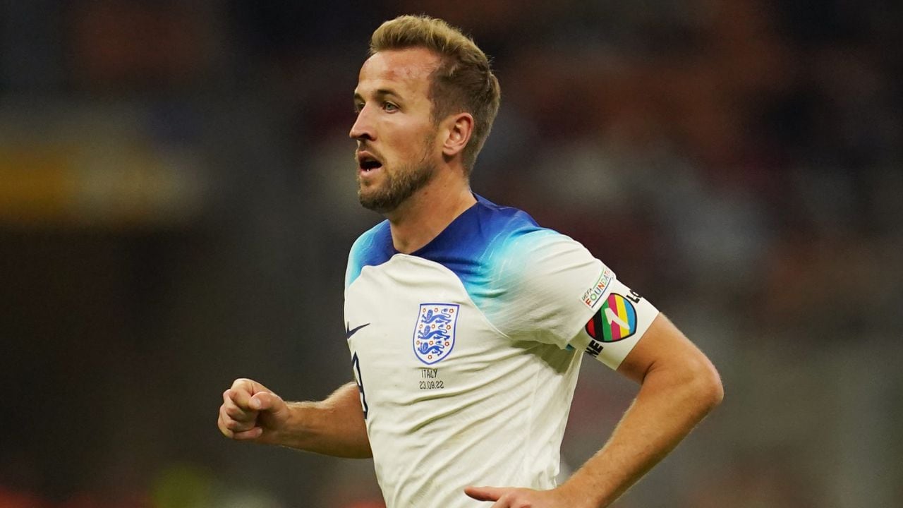 England's Harry Kane with UEFA One Love armband during the UEFA Nations League Group C Match at San Siro Stadium, Italy. Picture date: Friday September 23, 2022. (Photo by Getty Images/Nick Potts/PA Images)