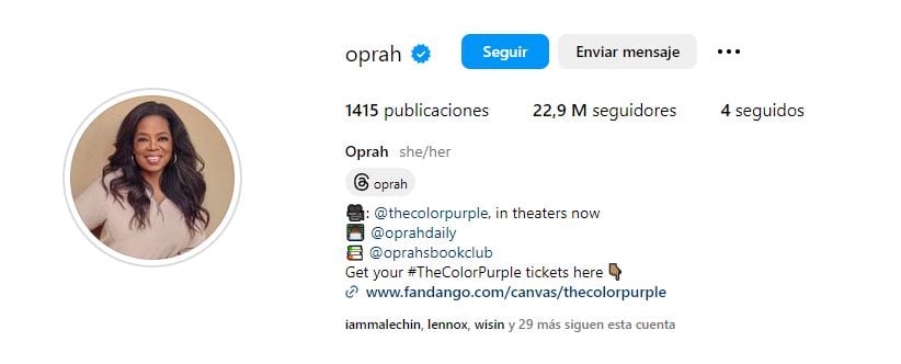 Oprah Winfrey decidió bloquear los comentarios a sus publicaciones en Instagram luego de ser mencionada en la lista de Jeffrey Epstein.