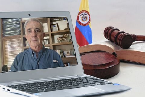 Álvaro Uribe audiencia virtual / Fotomontaje SEMANA