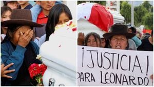 Funeral de víctimas que han dejado los enfrentamientos en Perú.
