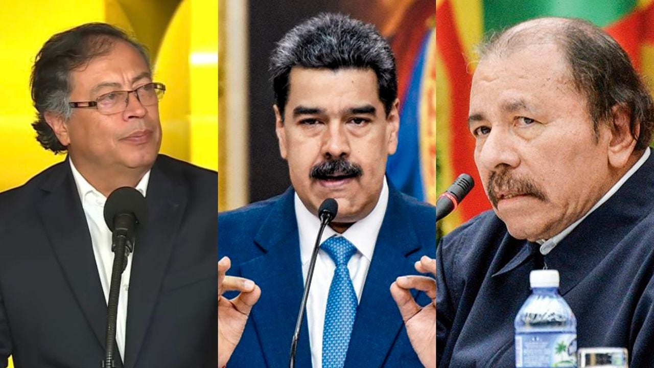 Gustavo Petro, Nicolás Maduro y Daniel Ortega
