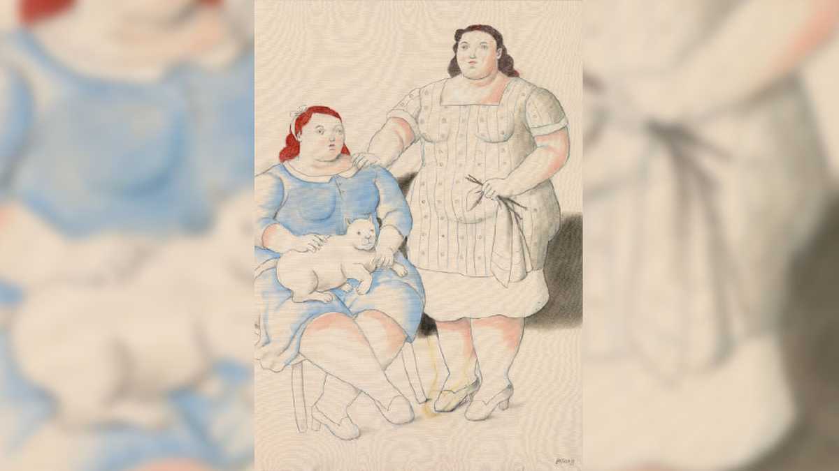 'Dos hermanas', 2019 - Acuarela sobre lienzo.