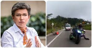 La alcaldesa de Bogotá, Claudia López, tildó de "asesino" el comportamiento de un motociclista que atropelló a un ciclista en la vía a Villeta.