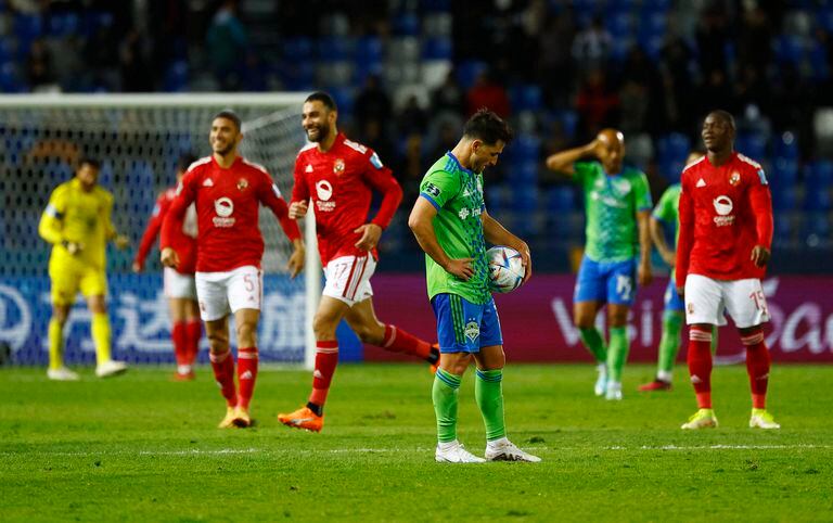 Soccer Football - FIFA Club World Cup - Second Round - Seattle Sounders v Al Ahly - Ibn Batouta Stadium, Tangier, Morocco - February 4, 2023 Seattle Sounders' Nicolas Lodeiro looks dejected after the match REUTERS/Susana Vera