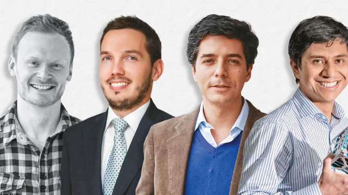Henry May (Cofundador de Coschool), Pablo Santos (Uno de los socios fundadores de Aktiva), Santiago Aparicio (Cofundador de Brand Solutions), Iván Luna (Socio fundador).