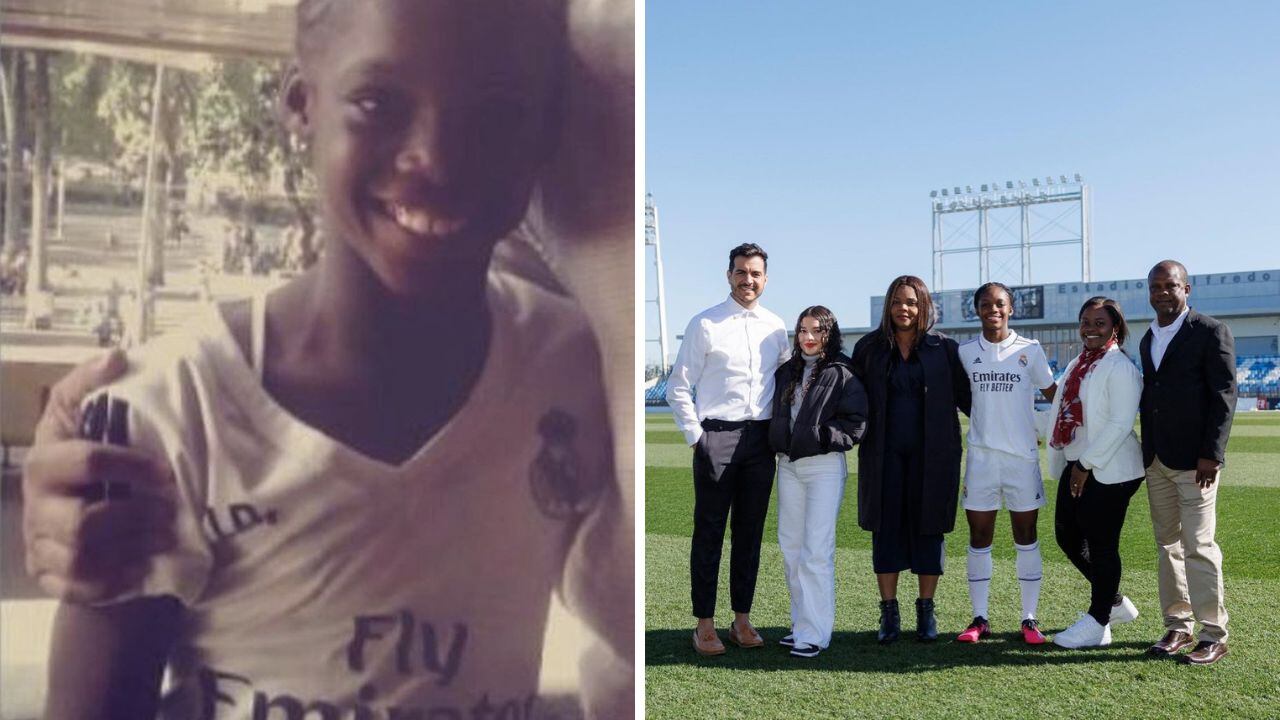 Linda Caicedo estuvo acompañada de su familia en su presentación con Real Madrid.