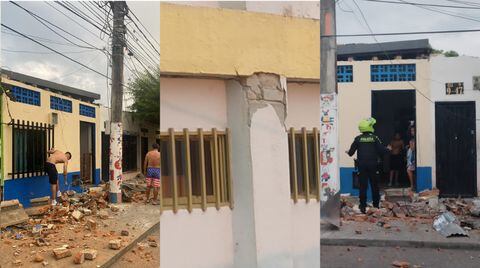 Daños en viviendas tras temblor en Colombia.
