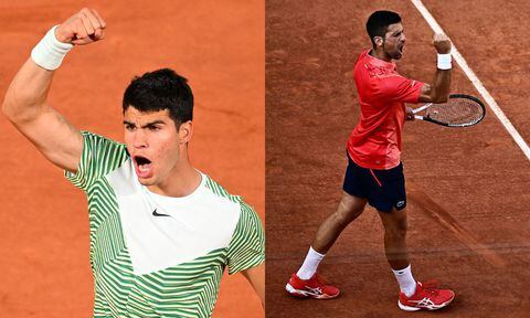 Alcaraz y Djokovic se miden en semis de Roland Garros.